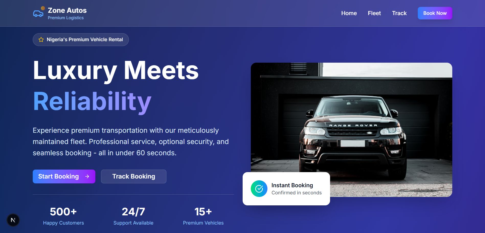 Zone Autos Logistics - Premium Vehicle Rental Platform